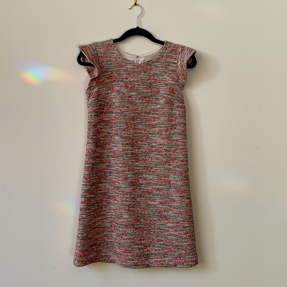 LOFT Size 0 A-Line Flared Shoulder Tweed Trapeze Dress